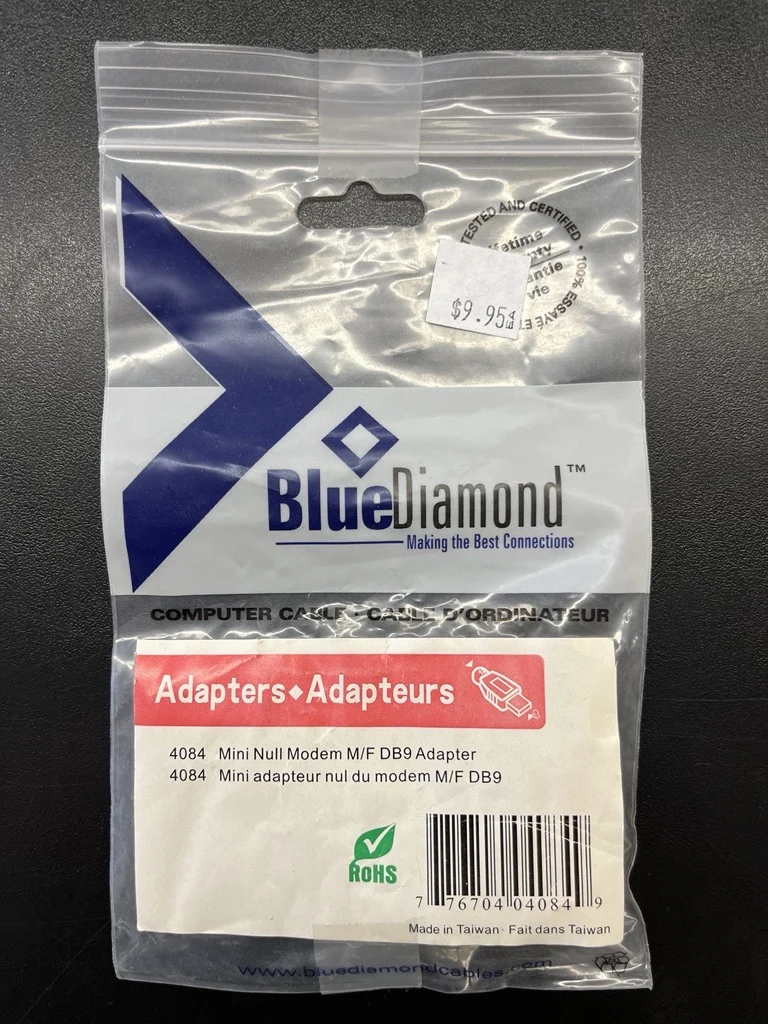 DB9 M/F Mini Null Modem Adapter