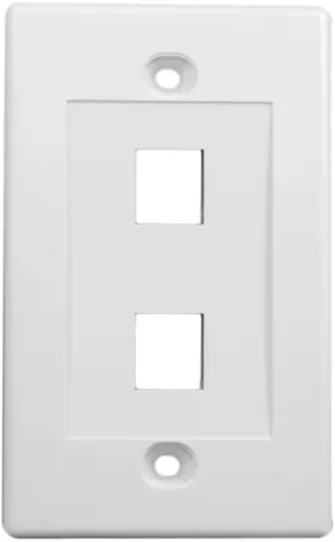 2 Port Wall Plate White
