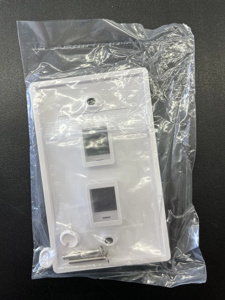 2 Port Wall Plate White
