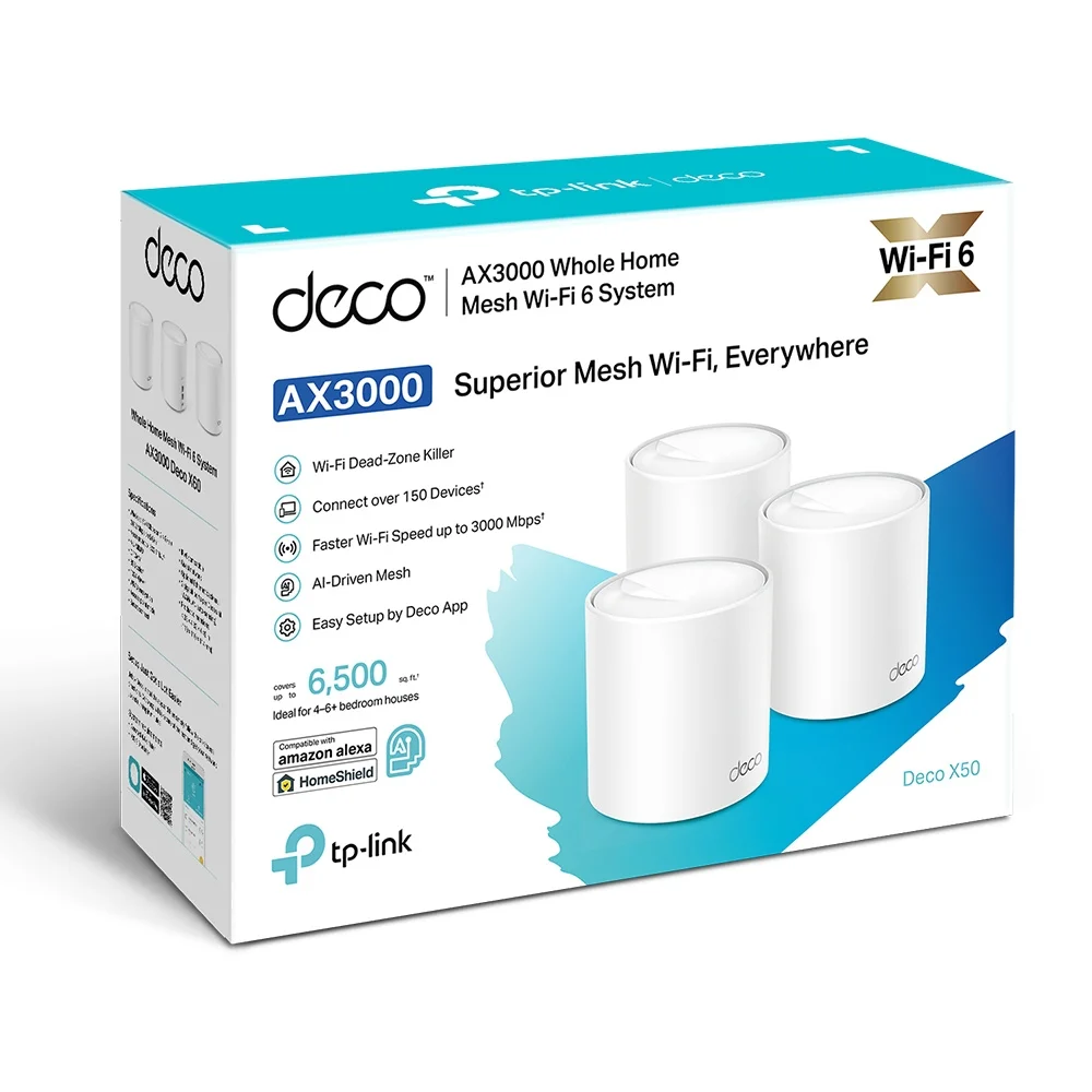 TP-LINK DECO X50 (3-PACK) AX3000 WHOLE HOME MESH WI-FI SYSTEM