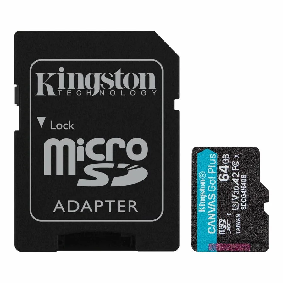 Kingston Canvas Go! Plus 64 GB Class 10/UHS-I (U3) V30 microSDXC - SDCG4/64GB