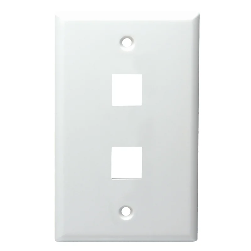 2 Port Wall Plate White