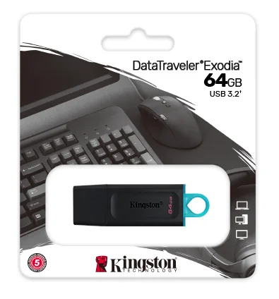 Kingston DataTraveler Exodia 64GB USB 3.2 (Gen 1) Type A Flash Drive