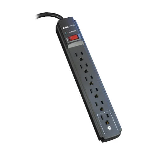Tripp Lite series Protect It! 6-Outlet Surge Protector, 6 ft. Cord, 900 Joules, Diagnostic LED, Black Housing