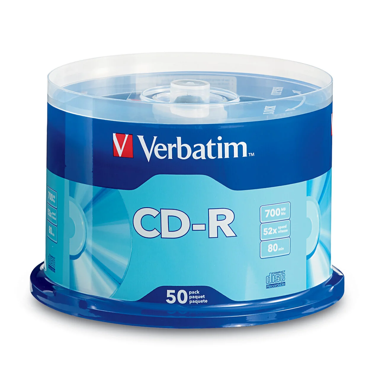 Verbatim CD-R 700MB 52X with Branded Surface - 50pk Spindle - 94691
