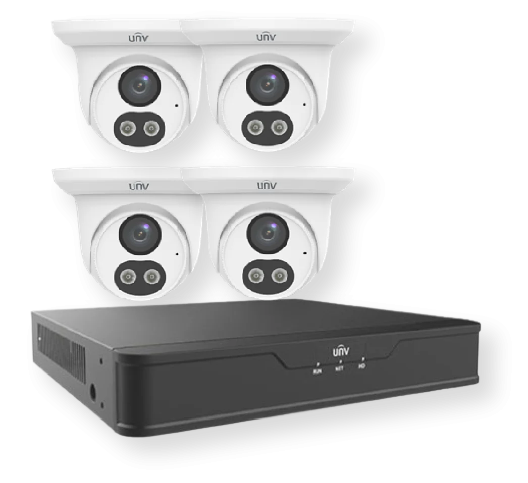 UNIVIEW 4ch NVR with 1TB 4MP 3614LB* Turret x 4 - EKDL-S31P4T44T1