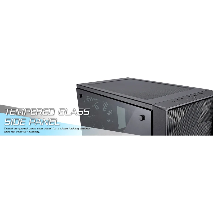 Fractal Design Meshify C Window Computer Case Mid-tower - Black - Tempered Glass - FD-CA-MESH-C-BKO-TG