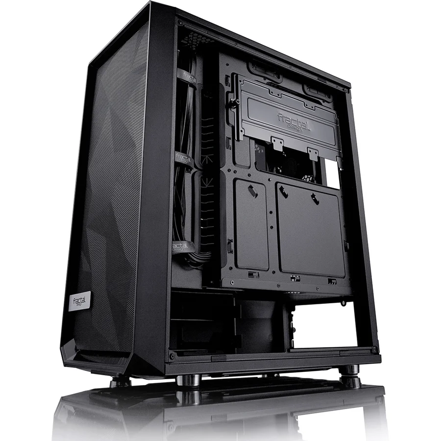 Fractal Design Meshify C Window Computer Case Mid-tower - Black - Tempered Glass - FD-CA-MESH-C-BKO-TG