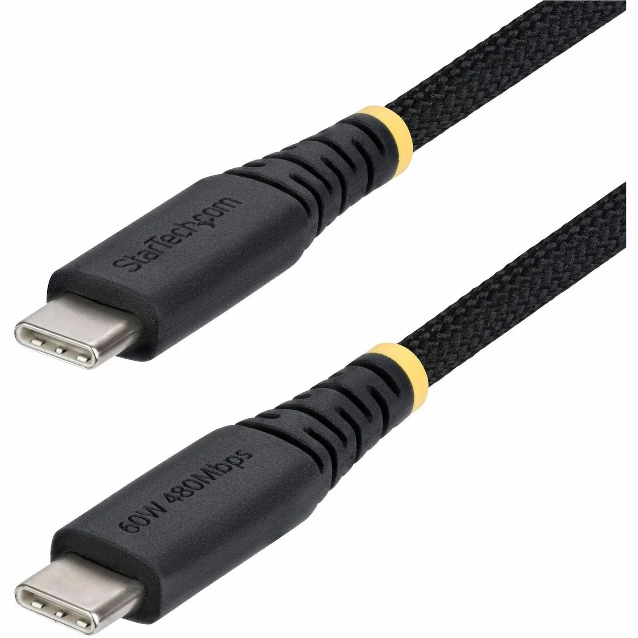StarTech.com 10ft (3m) USB-C Charging Cable, 60W (3A) PD, Dual-Layer Braided Nylon/TPE Jacket, Rugged USB 2.0 Laptop Charger Cord