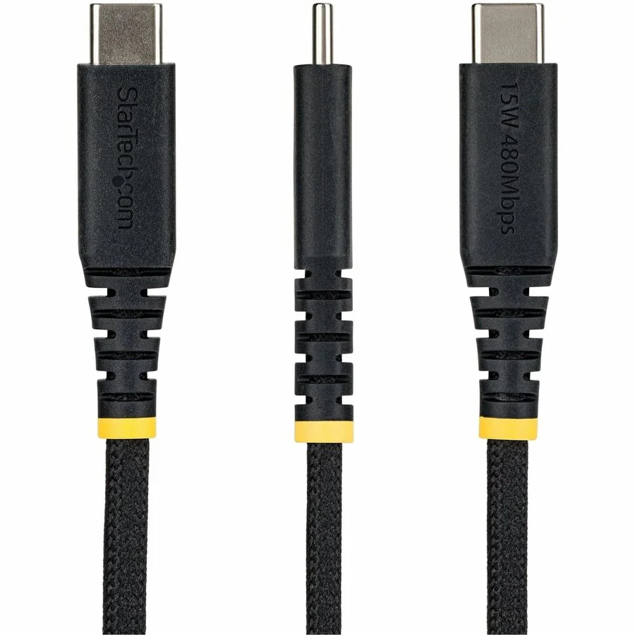 StarTech 3ft (91cm) USB-A to USB-C Fast Charging Cable, 15W 3A, Braided Nylon/TPE Jacket, Durable USB-A to Type C Charger Cord