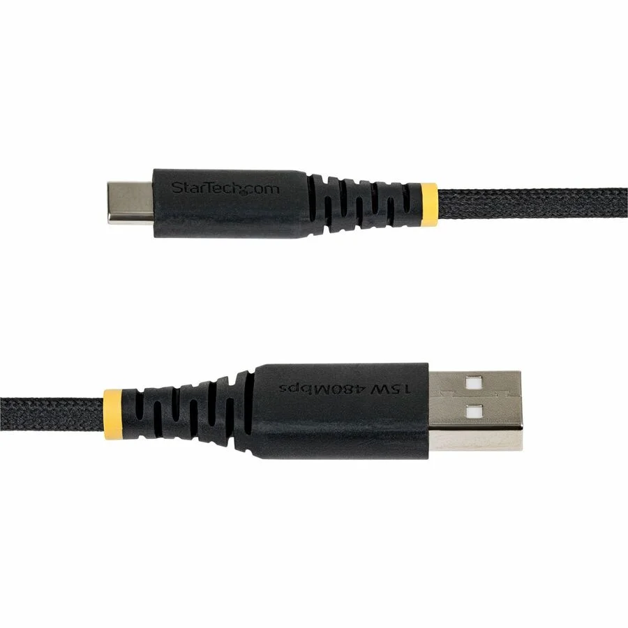 StarTech 3ft (91cm) USB-A to USB-C Fast Charging Cable, 15W 3A, Braided Nylon/TPE Jacket, Durable USB-A to Type C Charger Cord
